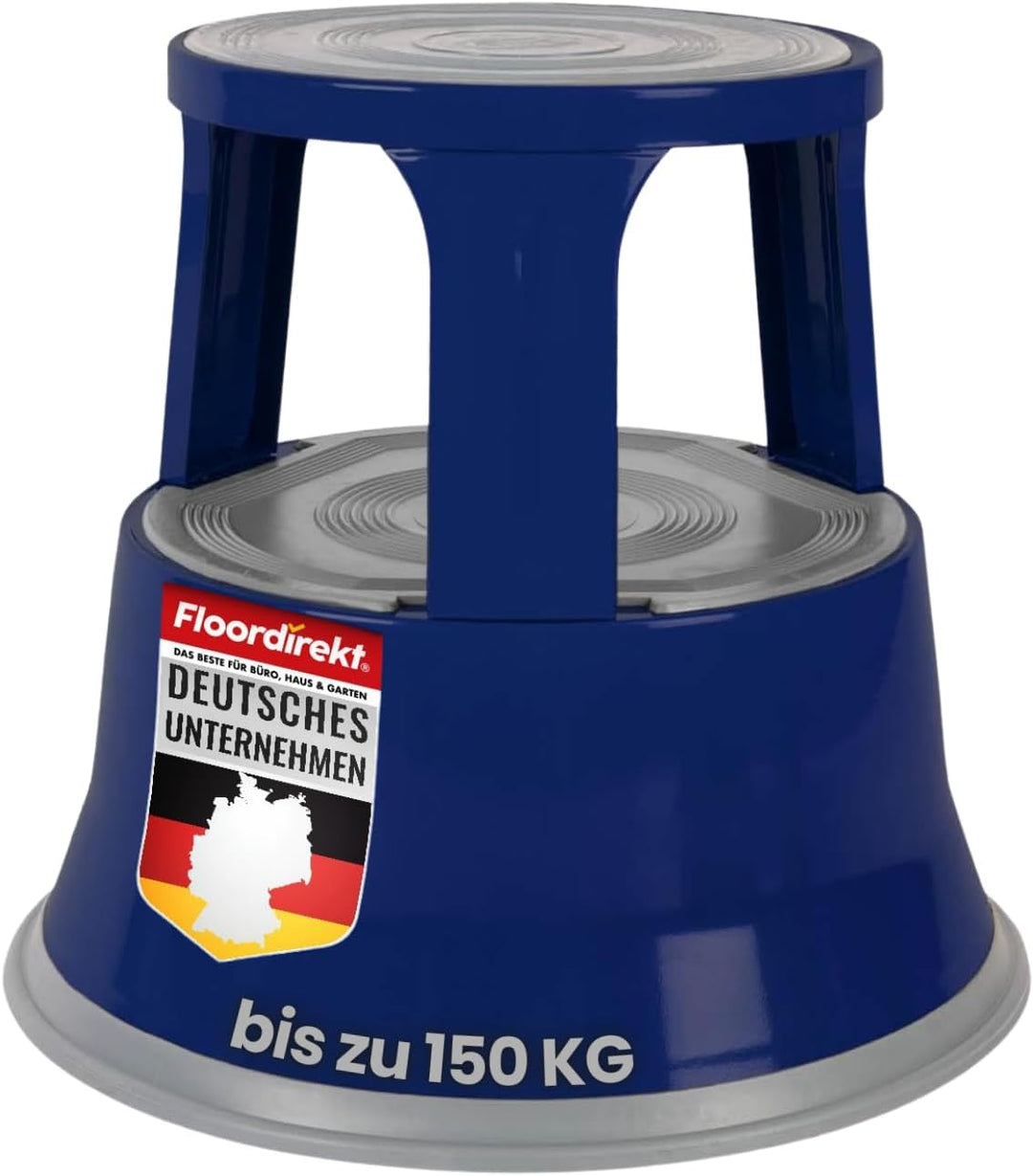 Floordirekt Rollhocker, Tritthocker, Elefantenfuss - Hocker aus Stahl bis 150kg Tragkraft für Büro o