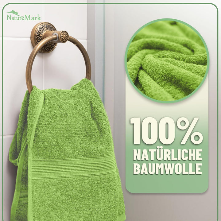 GREEN MARK Textilien 10 TLG. FROTTIER Handtuch-Set mit verschiedenen Grössen 4X Handtücher, 2X Dusch