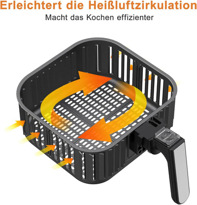 Innsky Heissluftfritteuse Ersatzkorb 5,5 l für Innsky Air Fryer, antihaftbeschichteter Frittierkorb,