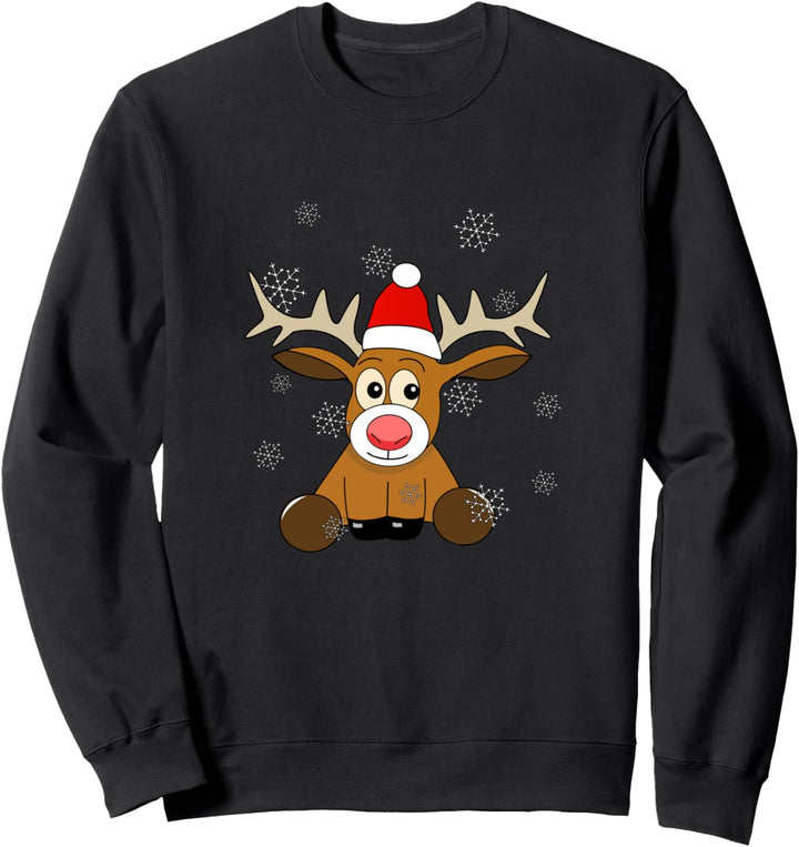 Süsses Rentier Weihnachten Schnee Sweatshirt