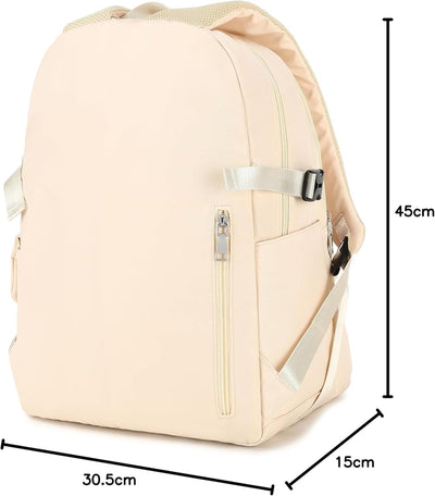 Ternbay Mädchen Schulrucksack Frauen Laptop Rucksack Niedliche Schultasche für Mädchen Crème Creme,