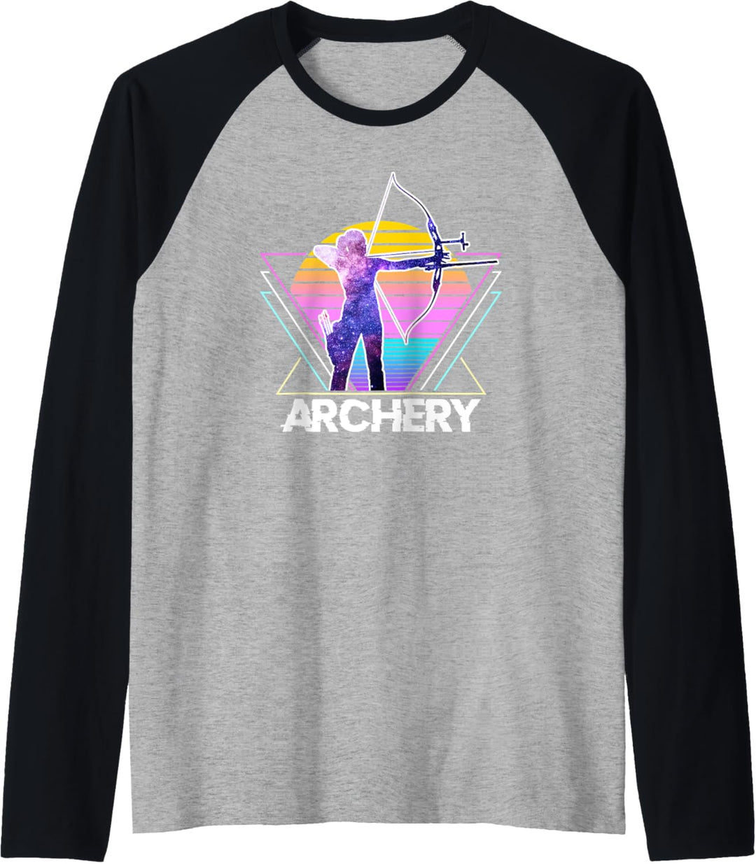 Bogenschiessen Sport Retro Vintage Vaporwave 90er Jahre Raglan