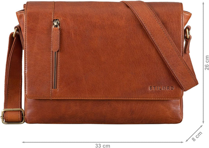 STILORD 'Davis' Messenger Bag Leder 13 Zoll Laptop Tasche Vintage Umhängetasche Schultertasche für U