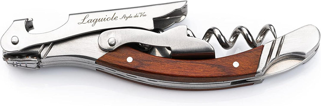 Laguiole Style de Vie Korkenzieher, Flaschenöffner mit Folienschneider, Rosenholz …