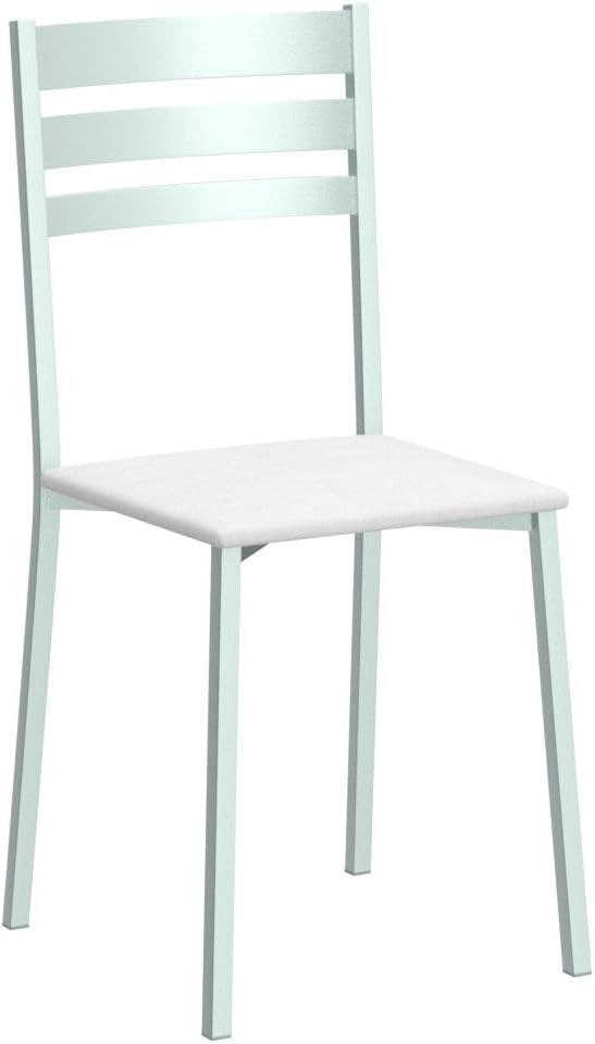 ASTIMESA SCRCBL kuechenstuhl, Metall Kunstleder Aluminium, weiss, Altura de asiento 45 cms