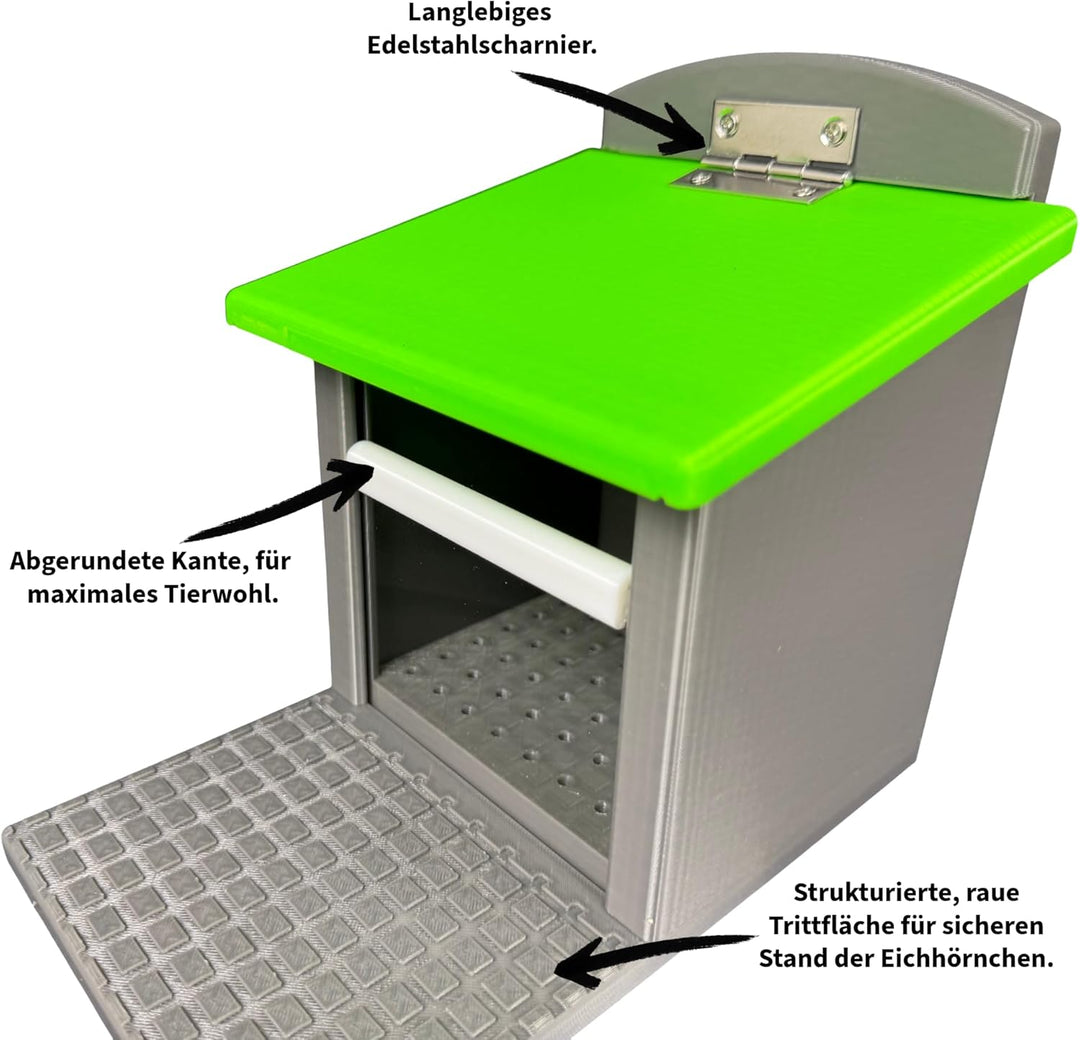 Eichhörnchen-Futterhaus – absolut witterungsbeständig, tierfreundlich, sehr langlebig und robust (Gr