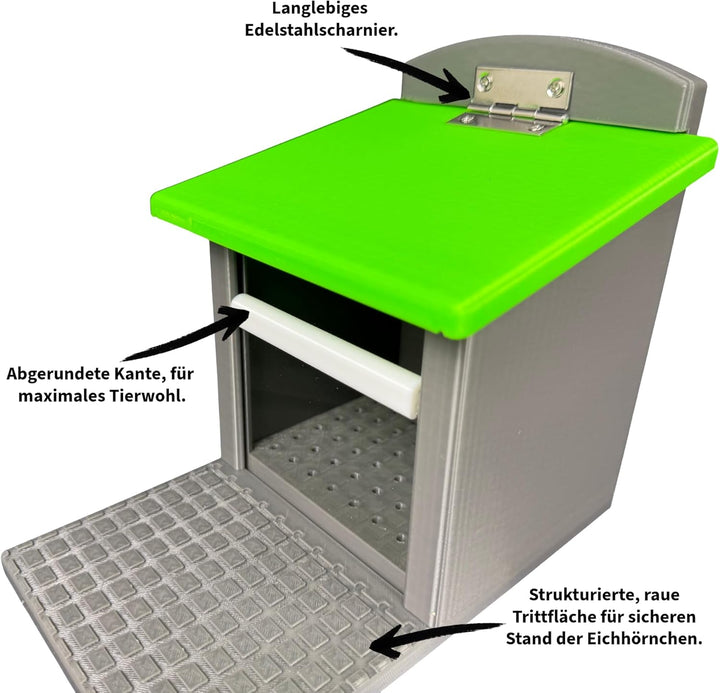 Eichhörnchen-Futterhaus – absolut witterungsbeständig, tierfreundlich, sehr langlebig und robust (Gr
