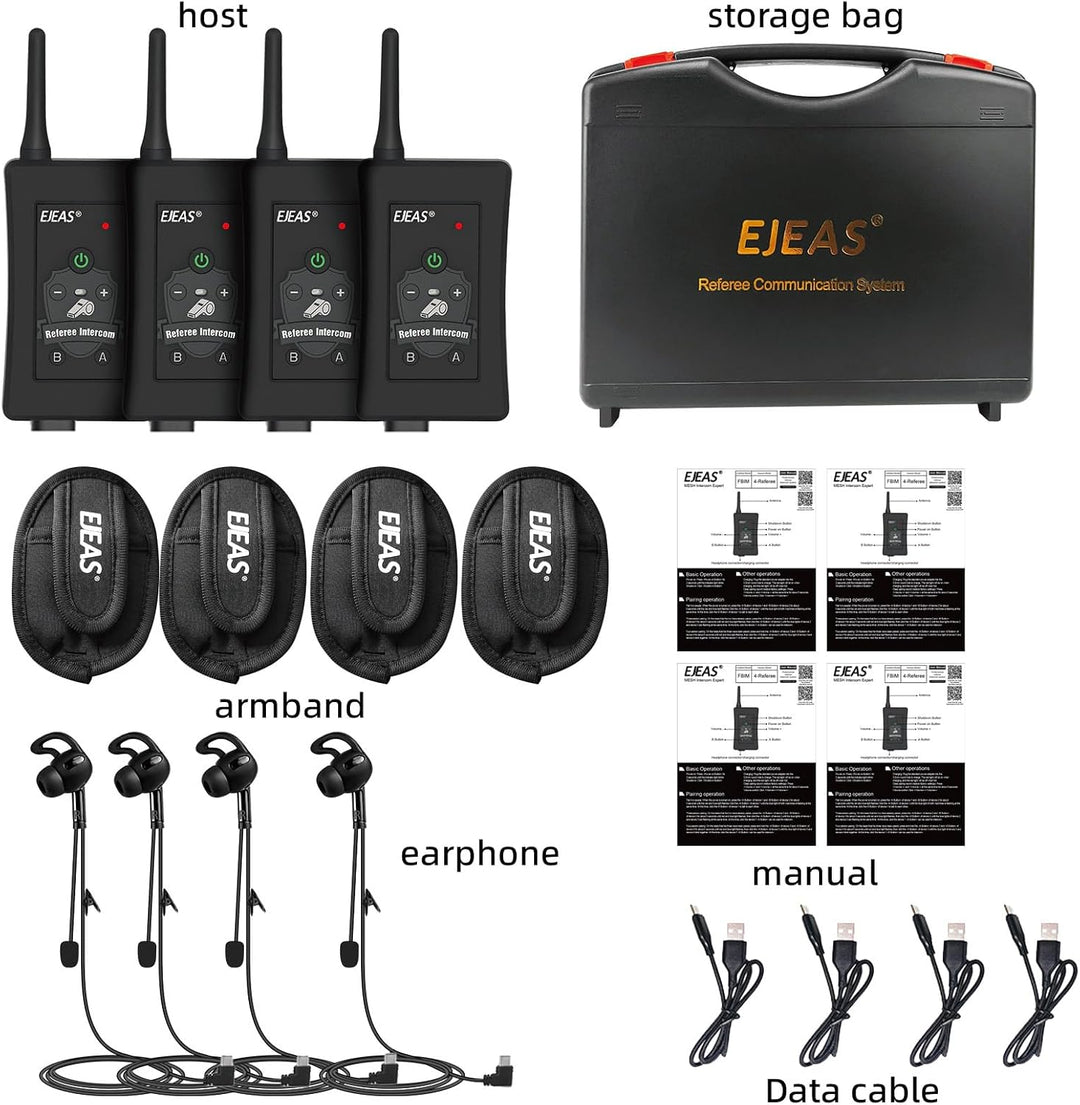 EJEAS FBIM Professionelles Fussball Schiedsrichter Bluetooth Intercom Headset Kommunikationssystem m