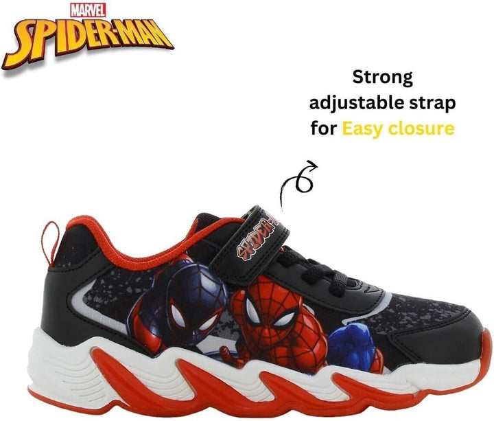 Leomil Spiderman Blinkschuhe Jungen Spiderman Schuhe Kinder, Ideal for Schule und Freizeit 25 EU Sch