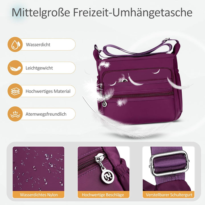 DIRRONA Damen Umhängetasche Casual Gross Kapazität Schultertasche Wasserdicht Damen Reise Arbeit Läs