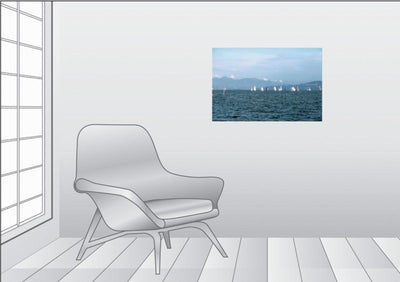 Premium Textil-Leinwand 75 x 50 cm Quer-Format Obersee Pokal Regatta | Wandbild, HD-Bild auf Keilrah