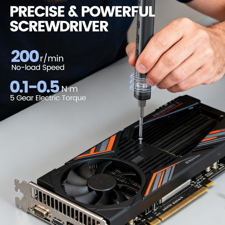 Elektrischer Schraubendreher, 78 in 1 Präzisions Electric Screwdriver mit 72 Magnetischen S2 Bits 5