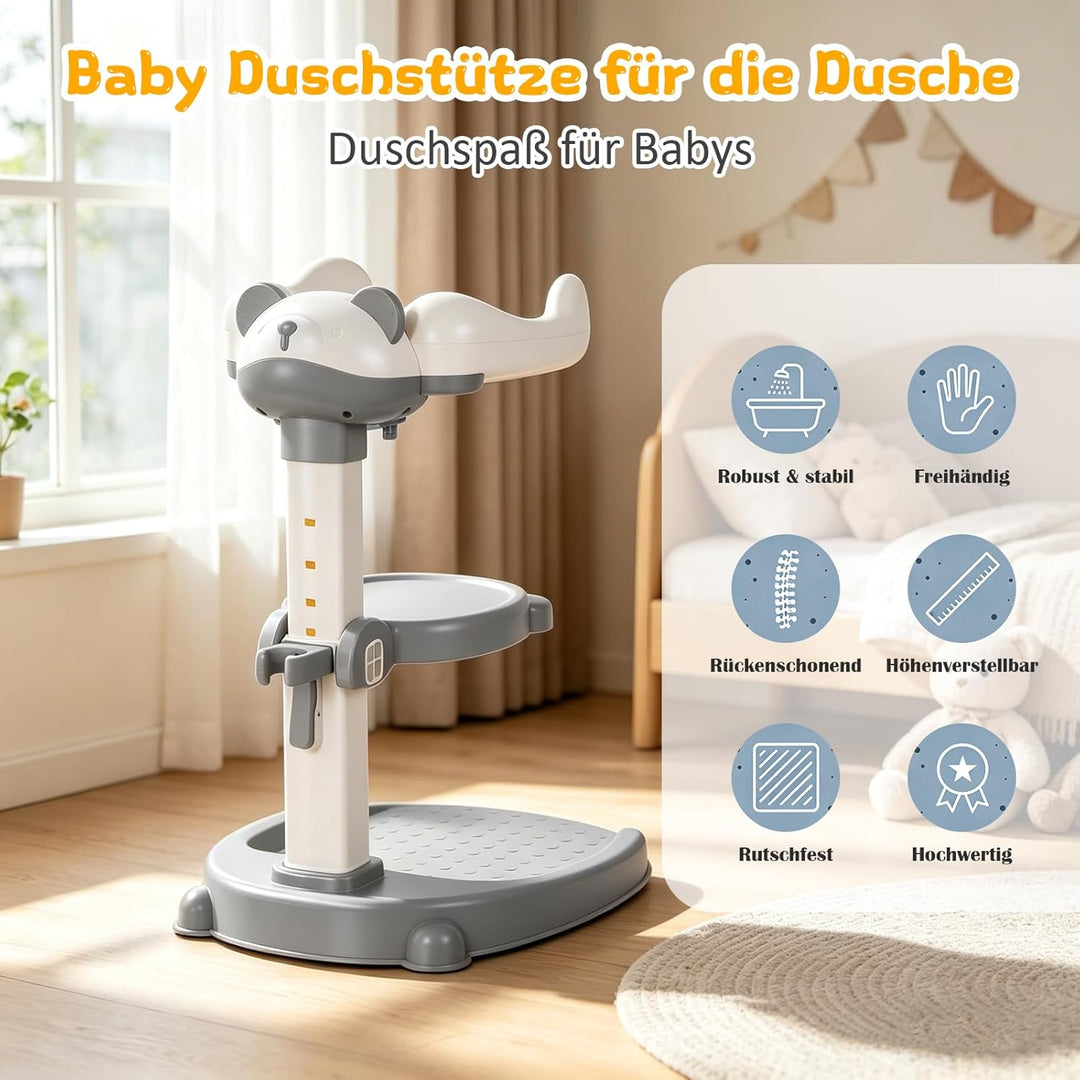 Baby Dusche Ständer Einstellbarer Baby Shower Stand Support mit AntiRutsch-Basis, Anehmbarem Sitz, D