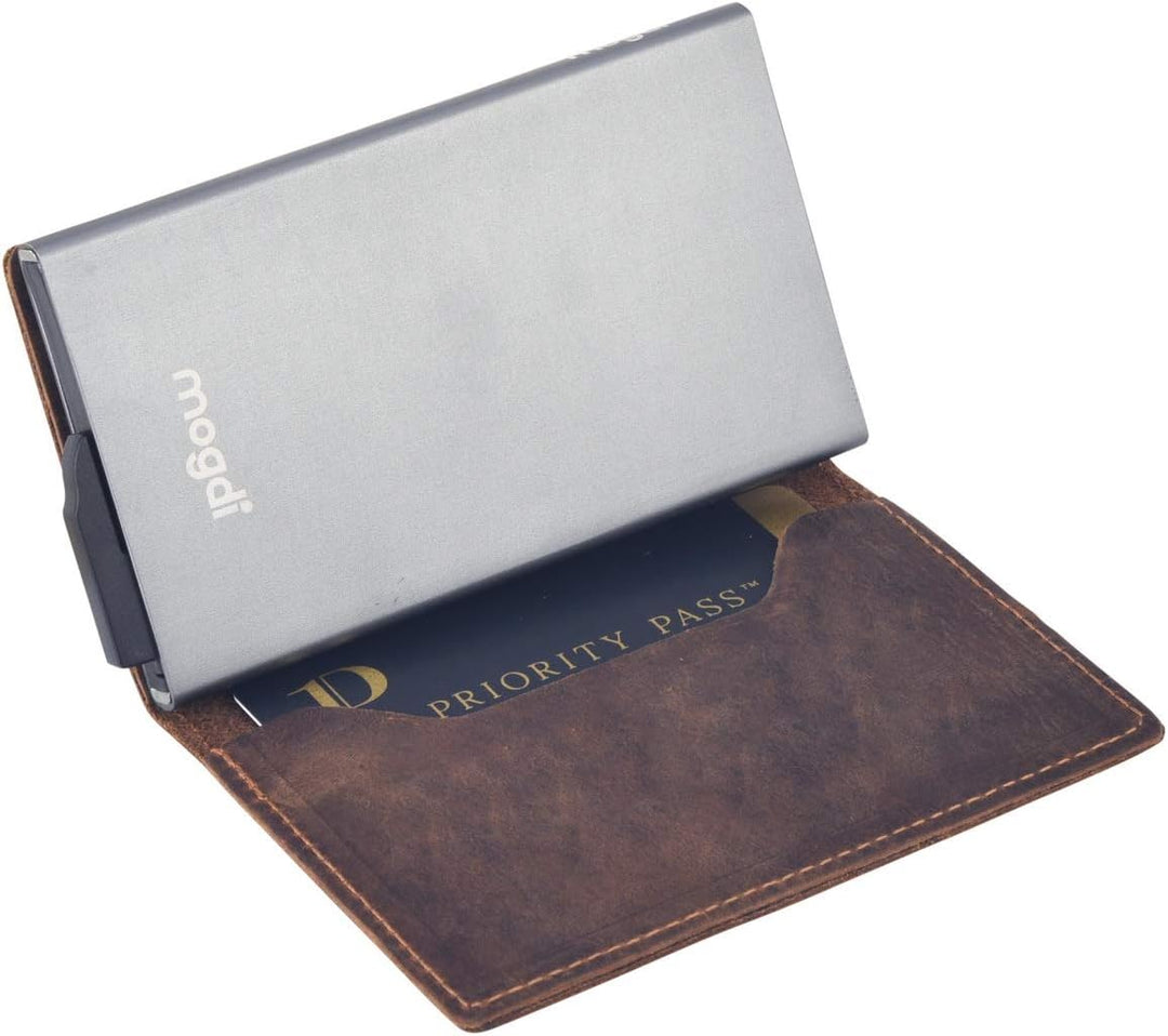 Premium Herren Portmonee RFID Schutz Kartenetui Business Geldbörse feinstes A++ Echtleder mogdi Nano