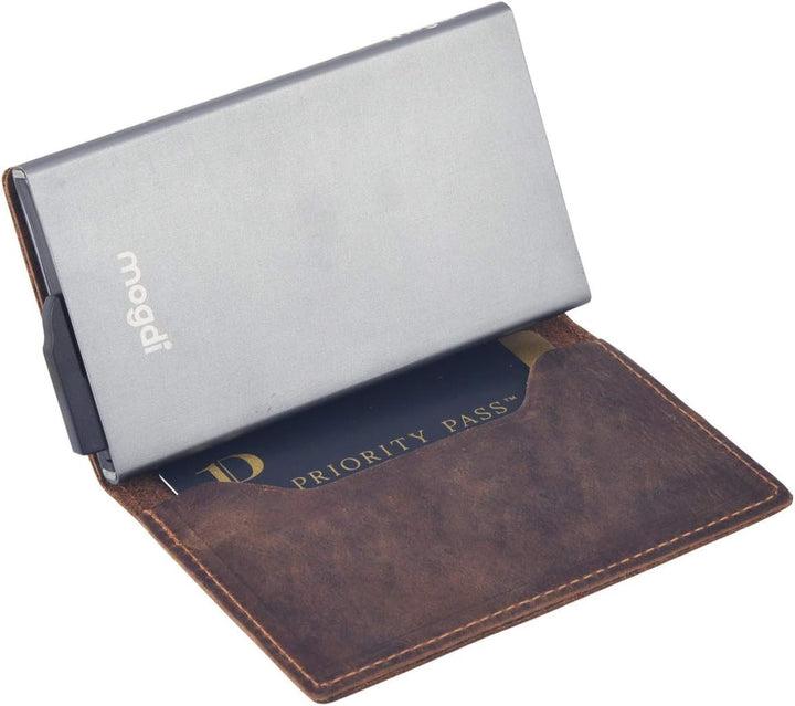 Premium Herren Portmonee RFID Schutz Kartenetui Business Geldbörse feinstes A++ Echtleder mogdi Nano