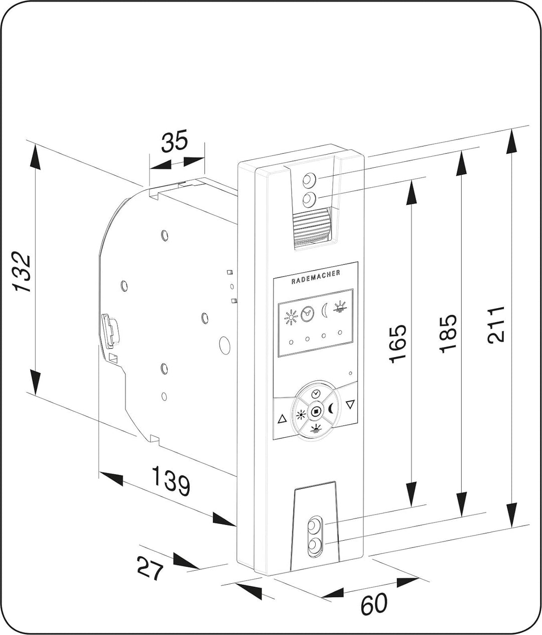 Rademacher RolloTron Standard DuoFern 1400-UW - Elektrischer Funk Gurtwickler für Rollläden, Weiss S