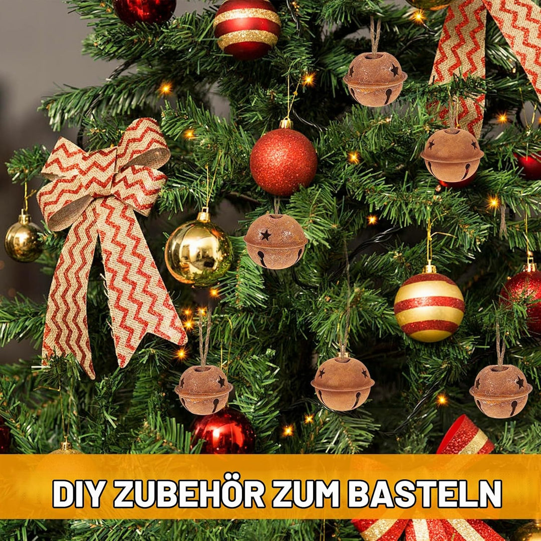Ciieeo 24 Stücke Weihnachten Metall Schlitten Glocken Weihnachtsbaum Glocken Rostige Handwerk Jingle