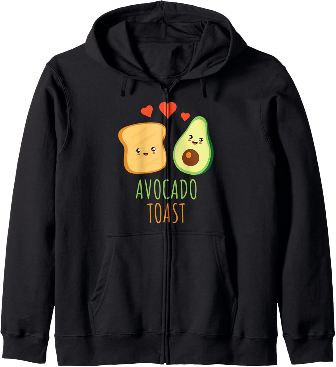 Kawaii-Avocado-Toast Avocadohalb Gesicht süss Kapuzenjacke
