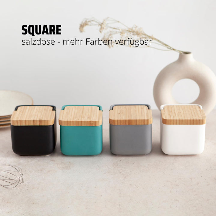 Salzdose mit deckel | Salzbehälter für die küche, keramik | Salztopf mit deckel | Salzfass mit klapp
