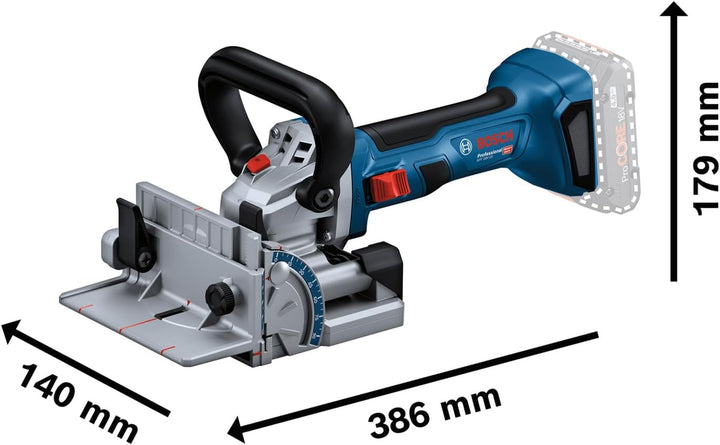 Bosch Professional 18V System Akku-Flachdübelfräse GFF 18V-22 (inkl. Scheibenfräser Ø 105 mm, Staubb