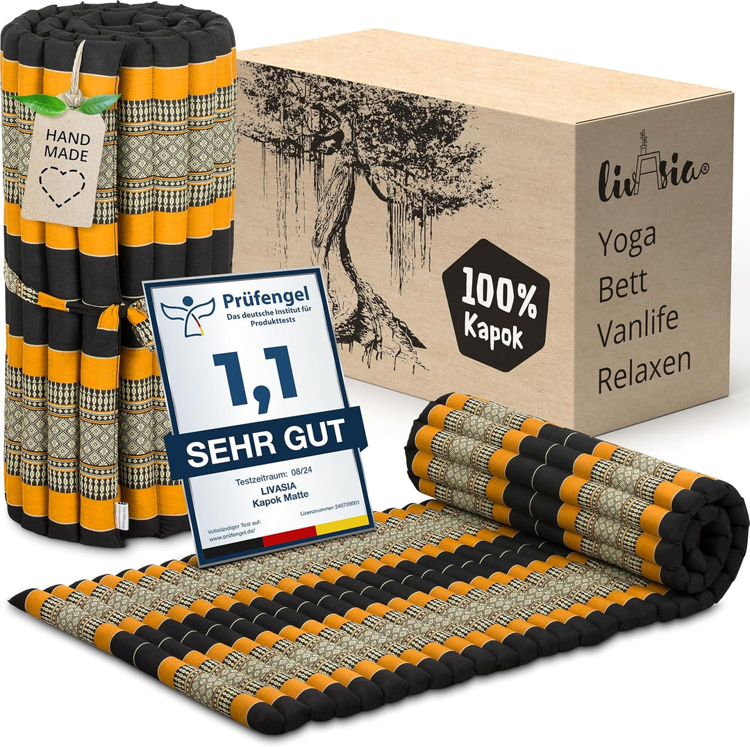 livasia Rollmatte Rollmatratze L-200x110x4,5cm, Gästebett Gästematratze 1 Person, Reisebett Kofferra