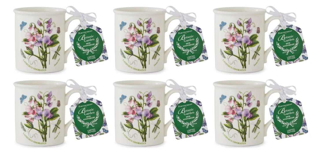 Portmeirion Botanic Garden 50th Anniversary Limited Edition Frühstückstasse 6 Stück