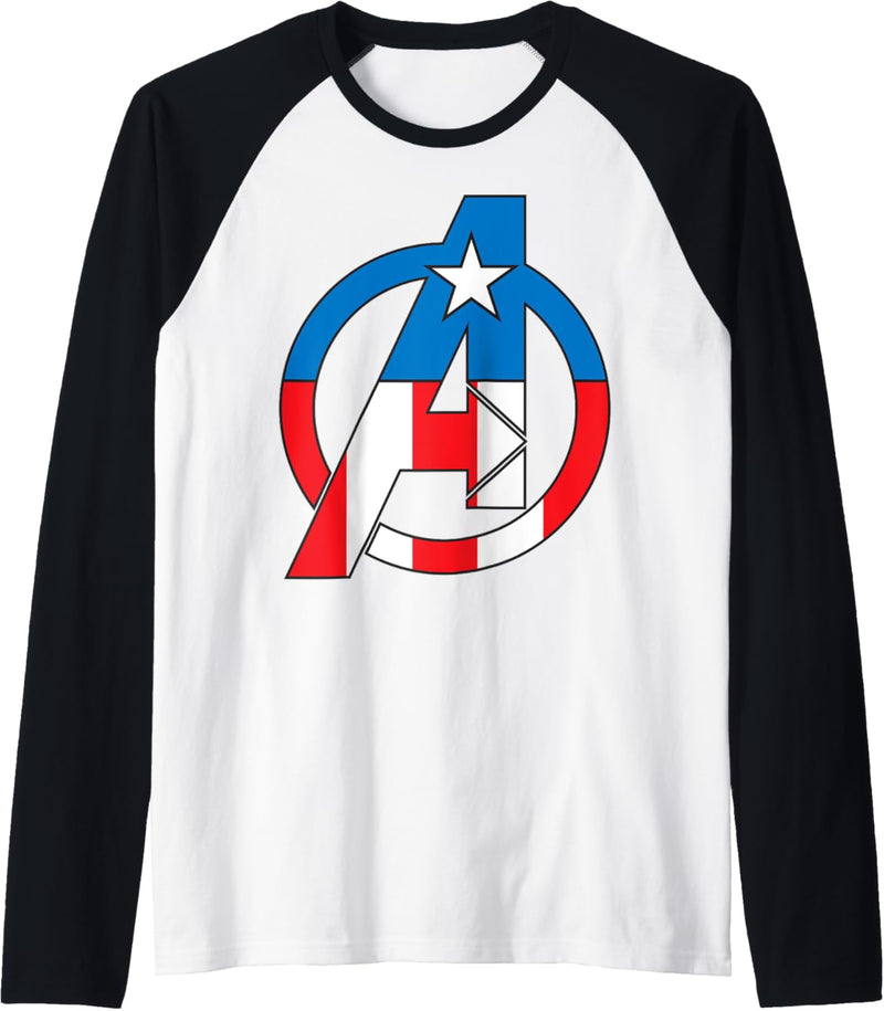 Marvel Avengers Captain America Costume Fill Logo Raglan