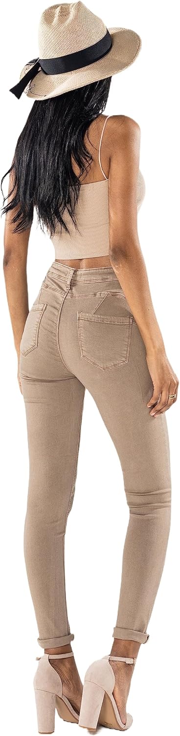 Nina Carter P106 Damen Jeanshosen Slim Fit Push-Up Skinny Jeans Mid-High Waist M Slim Hellbraun (P10