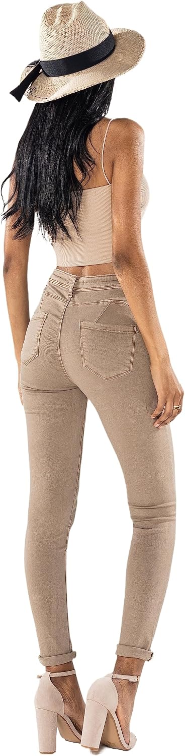 Nina Carter P106 Damen Jeanshosen Slim Fit Push-Up Skinny Jeans Mid-High Waist XS Slim Hellbraun (P1