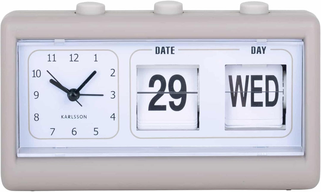 Karlsson Wecker Data Flip - Grau - 19x6.4x11.5cm | Rechteck - skandinavisch - Kunststoff - Wecker fü