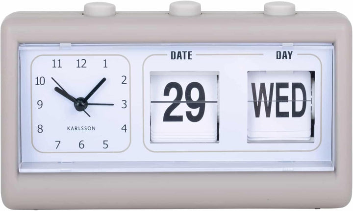 Karlsson Wecker Data Flip - Grau - 19x6.4x11.5cm | Rechteck - skandinavisch - Kunststoff - Wecker fü