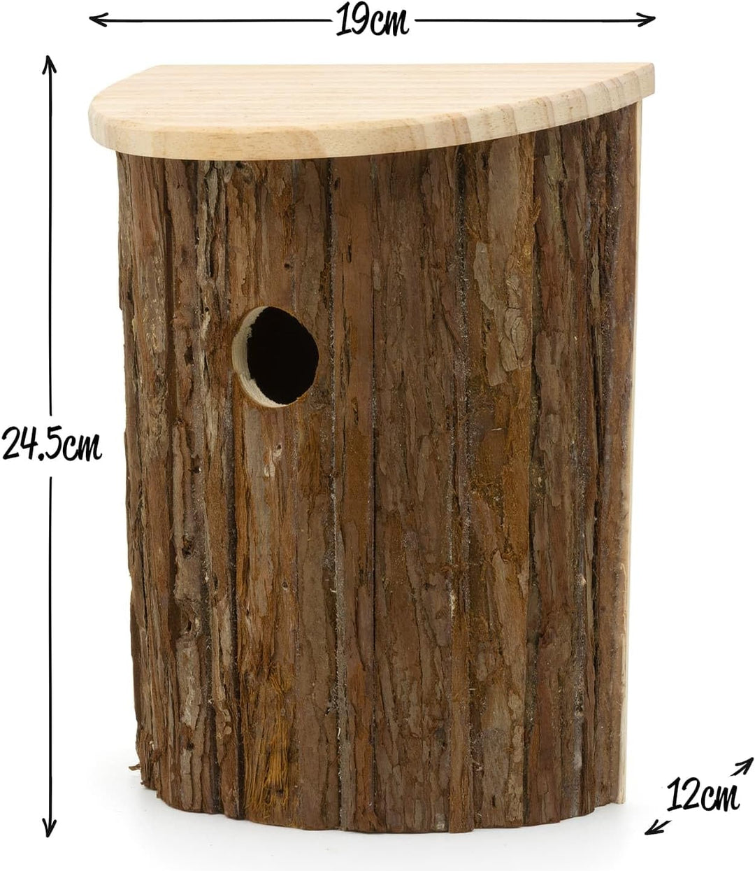 CKB LTD Vogelhaus Nistkasten aus natürlicher Rinde, Holz, einfacher Zugriff, rustikaler Nistkasten m