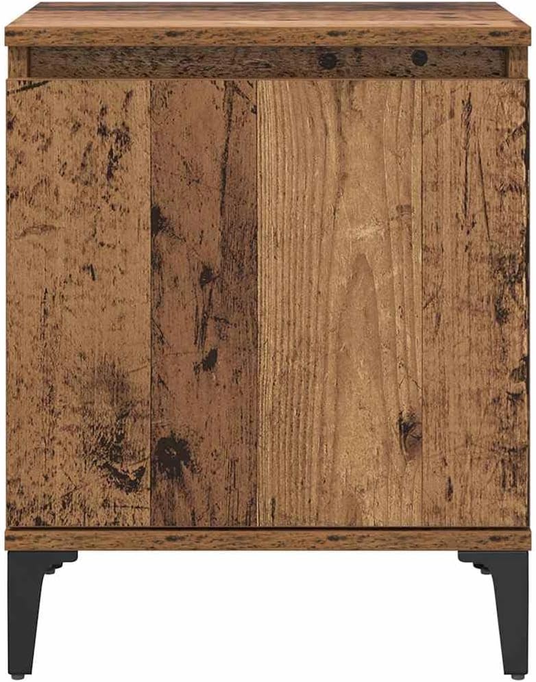 vidaXL Alter Holz Nachttisch Altes Holz Massivholz, Metall 40 x 30 x 50 cm, Altes Holz