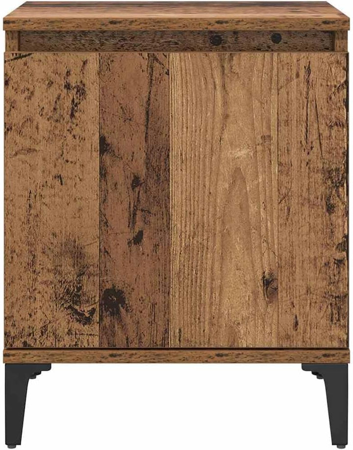 vidaXL Alter Holz Nachttisch Altes Holz Massivholz, Metall 40 x 30 x 50 cm, Altes Holz
