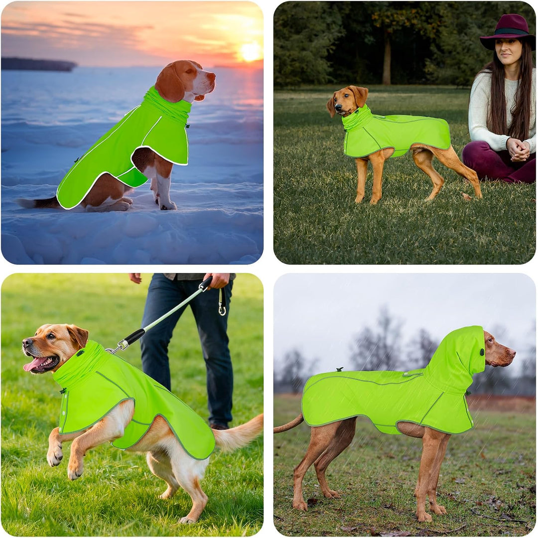 Hunderegenmantel - Wasserdichter Regenjacke für Hunde, Einstellbare Regenmantel für Mittlere, Grosse