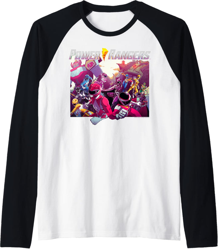Power Rangers Shattered Grid Comic Team Up Poster Raglan
