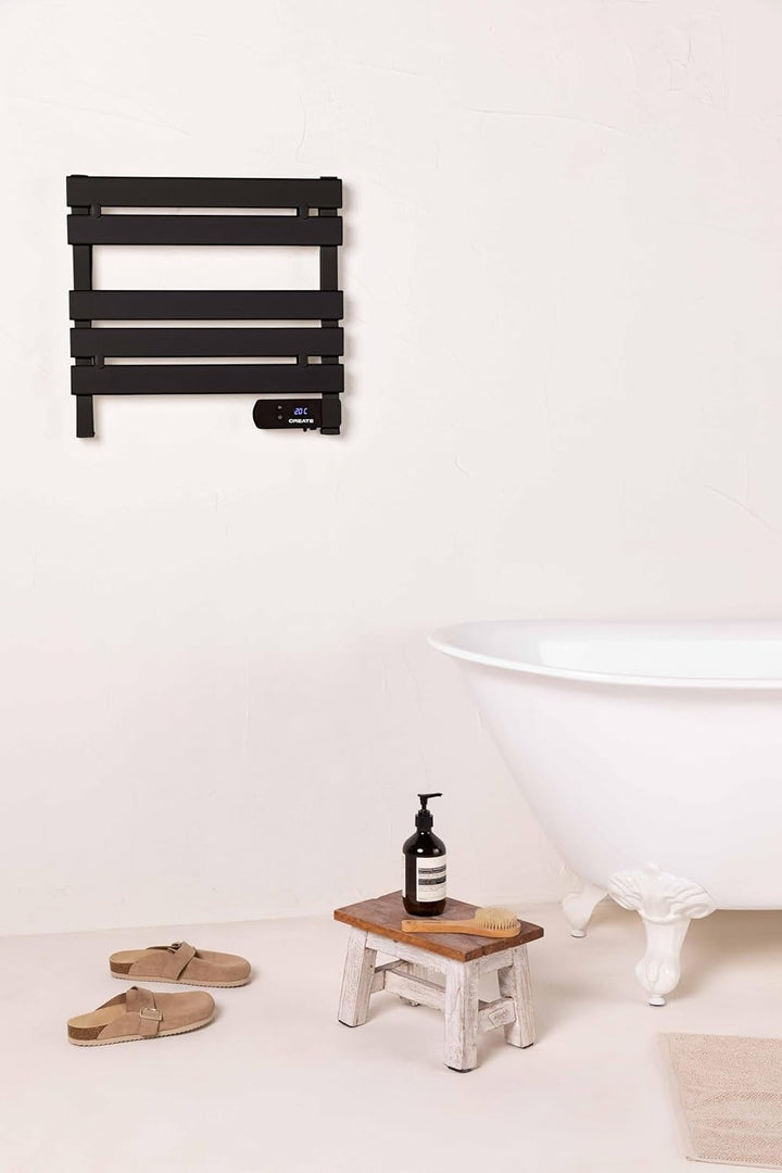 CREATE / WARM Towel Mini 150W / Elektrischer Badheizkörper Schwarz / 52,3x8x55,8cm / Leise, geringer