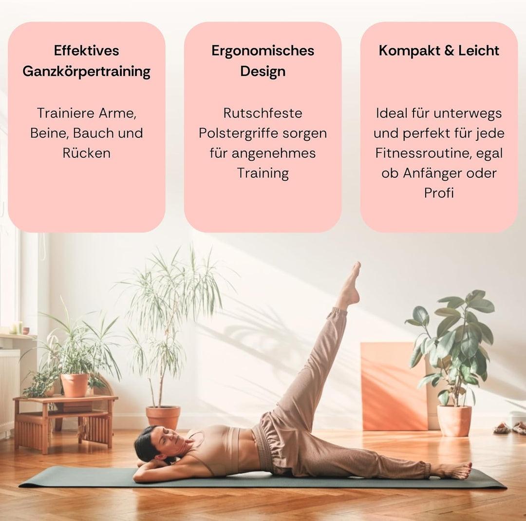 Deuser Pilates Ring, Ø 35 cm, Fiberglas mit Schaumstoff ummantelt, rutschfeste Polstergriffe, Ganzkö
