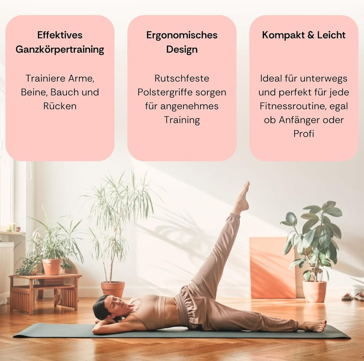 Deuser Pilates Ring, Ø 35 cm, Fiberglas mit Schaumstoff ummantelt, rutschfeste Polstergriffe, Ganzkö