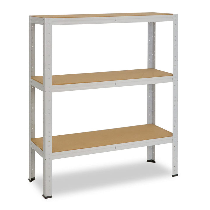 shelfplaza® 90x80x30cm Office Lagerregal Büro Schwerlastregal lichtgrau/Metall Regal Büro mit 3 Böde