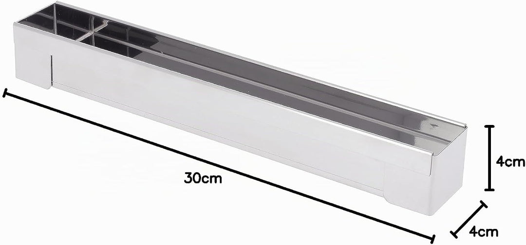 De Buyer 3205.04 Quadratische Dachrinne, Feinabzieher, Edelstahl, 30 x 4 cm, grau