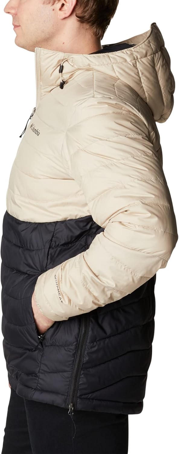 Columbia Herren Powder Lite Isolierte Jacke im Anorak-Stil Ancient Fossil, Black S, Ancient Fossil,