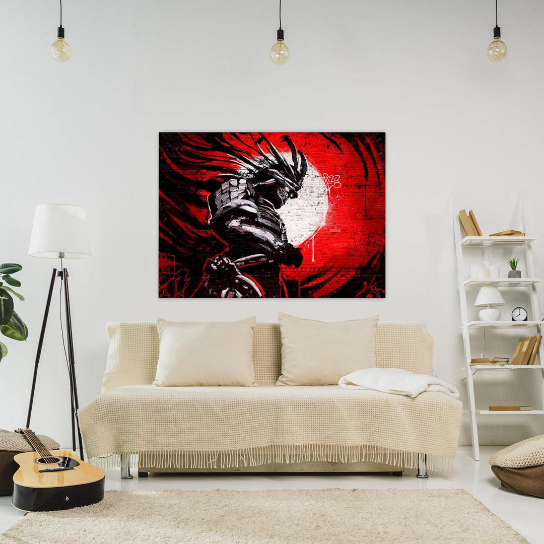 wandmotiv24 Leinwandbild Kämpfer und Krieger, 60x45cm, Querformat, Samurai, Deko, Bilder auf Leinwan