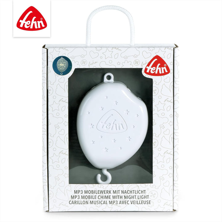 Fehn MP3 Mobilewerk mit Nachtlicht – Elektronisches Mobile-Spielwerk mit Licht, Musik & Rotation – s