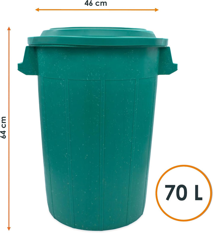Spetebo Universaltonne 70 Liter mit Deckel und 2 Tragegriffen in grün