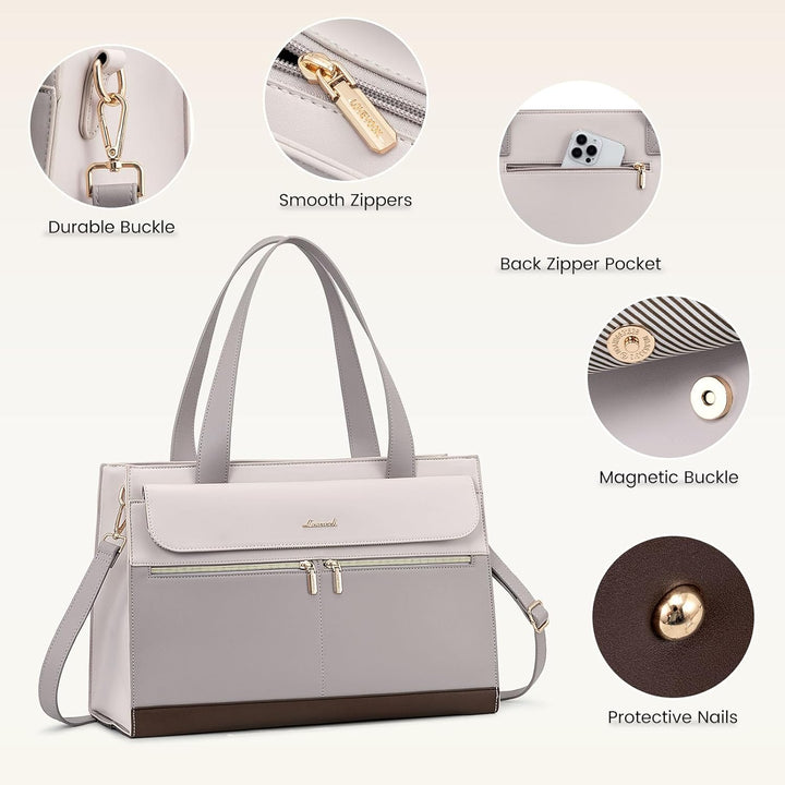 LOVEVOOK Laptoptasche 15,6 Zoll Handtasche Damen, Arbeitstasche Lehrertasche Aktentasche Gross, Schu
