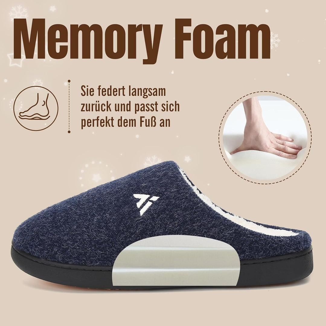 Mishansha Herren Damen Warme Hausschuhe Winter Memory Foam Plüsch Pantoffeln rutschfest Slippers,Gr.