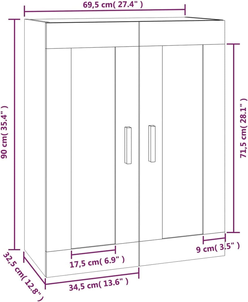 Tidyard Wandschrank Schrank Wandregal Hängeschrank Badezimmerschrank Badschrank Küchenschrank Aufbew