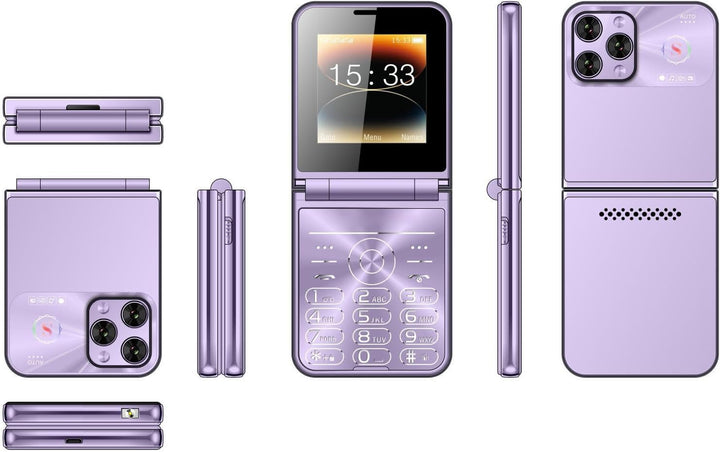 Annadue Klapphandy mit Grossen Tasten für Senioren, Dual-Screen-Display, Grosse Ziffern, Kurzwahl, L
