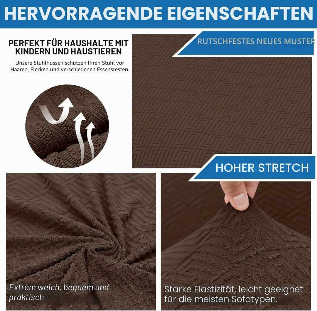 XINEAGE Stuhlhussen 4er Set, Stretch Stuhlhussen für Esszimmerstühle, Universale Stuhlhussen Waschba
